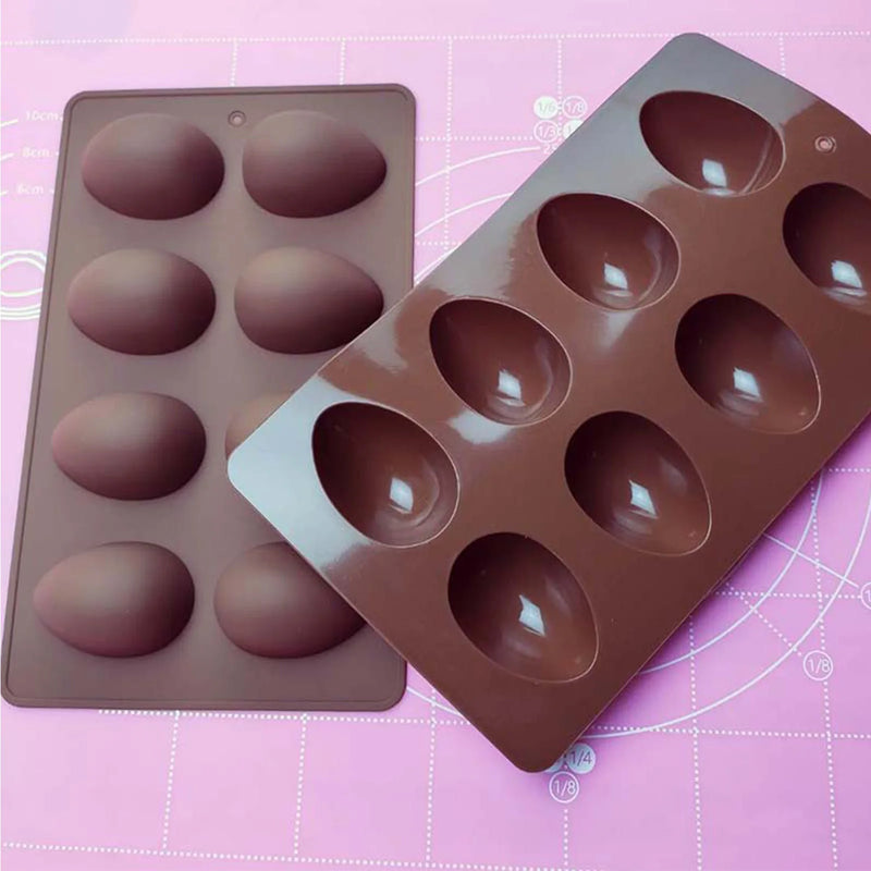 3D Easter Egg Shape Chocolate Silicone Mold 8 Cavity Cake Mould DIY Dinosaur Egg Baking Mould Pastry Fondant Molds Soap Mold