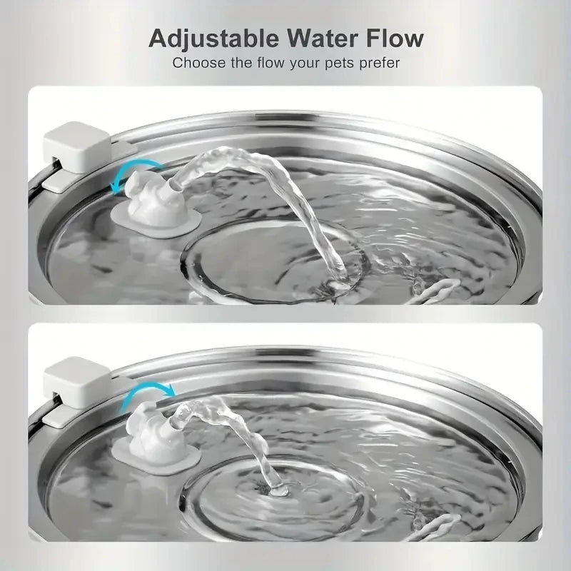 3.2L Large Capacity Dog Cat Water Dispenser with Quiet Pump Automatic Stainless Steel Cat Dog Water Fountain with Single Spout