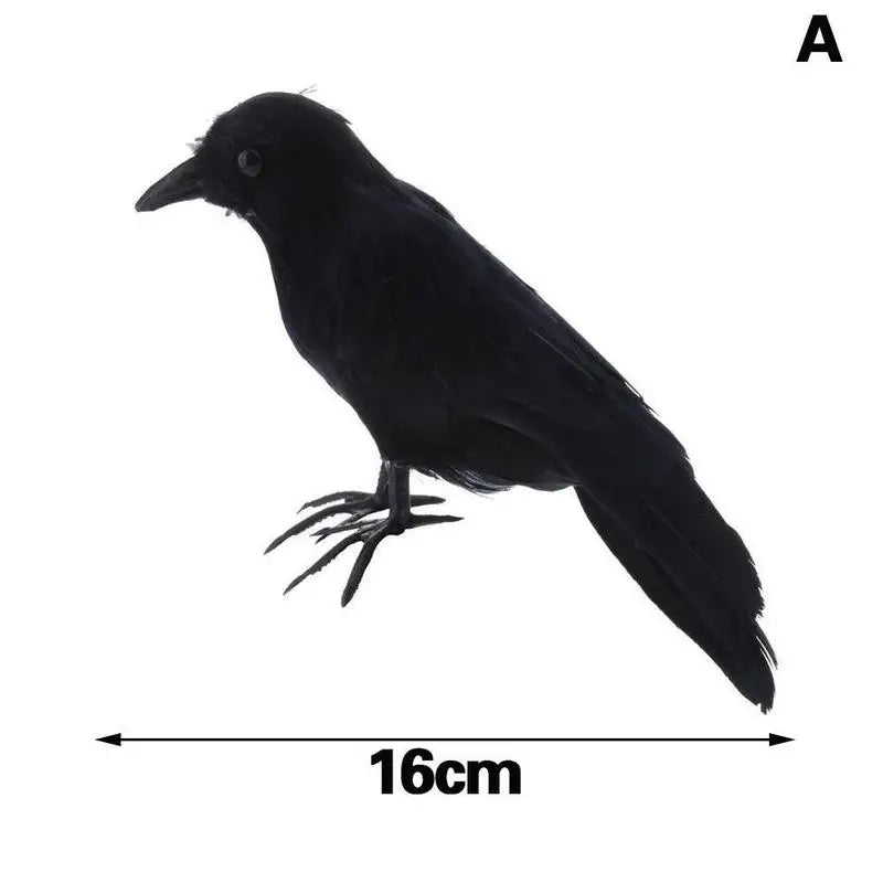 Simulation Black Crow Raven Bird Repellent Pest Control Halloween Artificial Crow Raven Prop Horror Scary Garden Decorations