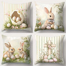 Happy Easter decoration pillow cover rabbit and egg cross print soft and comfortable home room decoration sofa cushion cover
