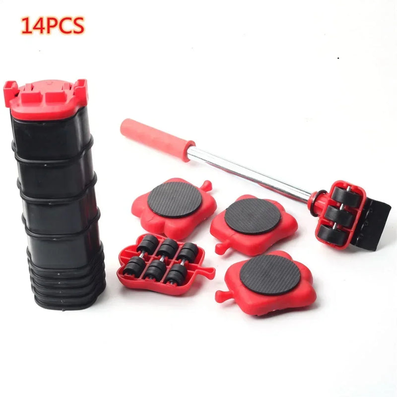 5/14pcs Heavy Duty Furniture Lifter, Furniture Movers Sliders Appliance Roller With 4 Sliders For Heavy Furniture Moving Pad Adj