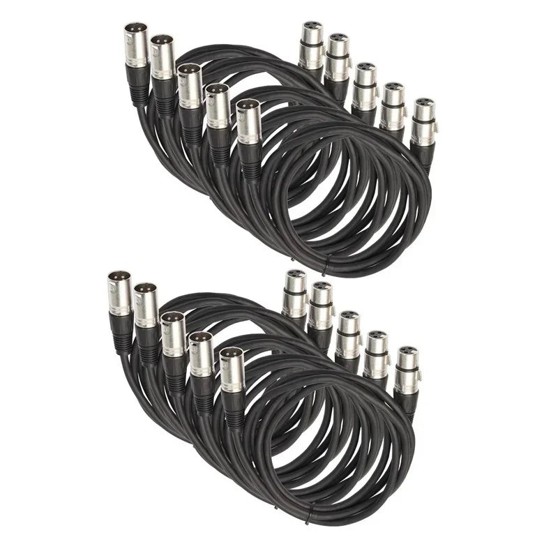 3 Pin XLR Male To Female Microphone Cable Guitar Mixer Speaker Patch Panel for Powered Speaker Amplifier Mixer 1M