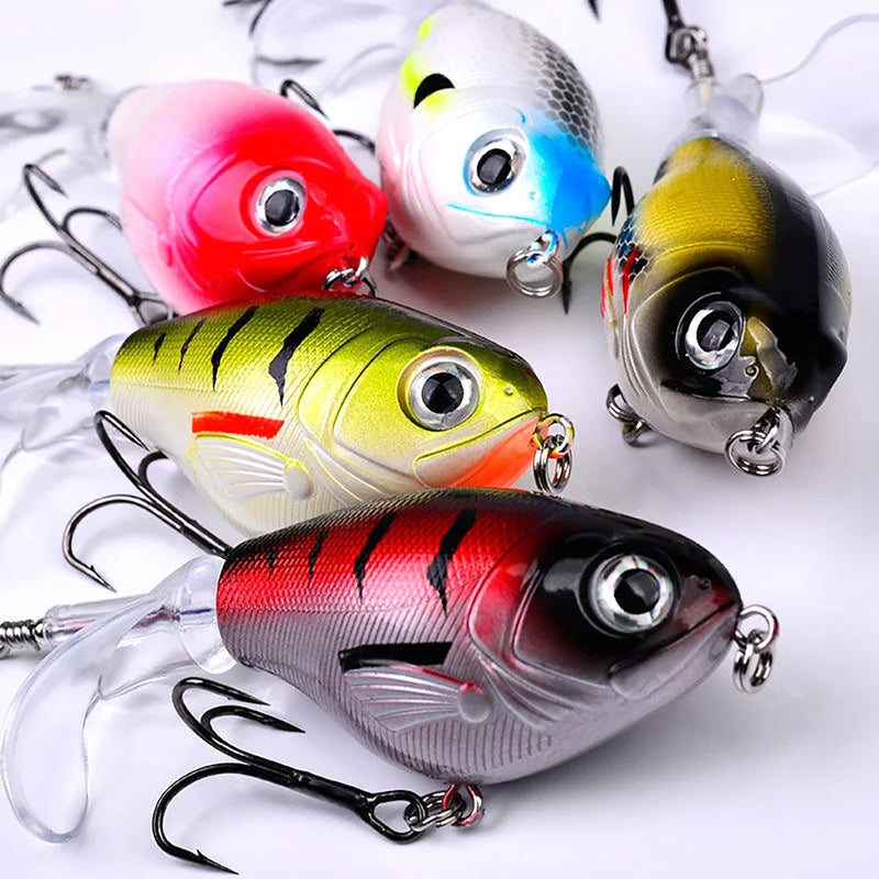 Mini Plopper Fishing Lure Catfish Lure for Fishing Tackle Floating Rotating Tail Artificial Baits Crankbait 8cm/11.5g 9.3cm/16g