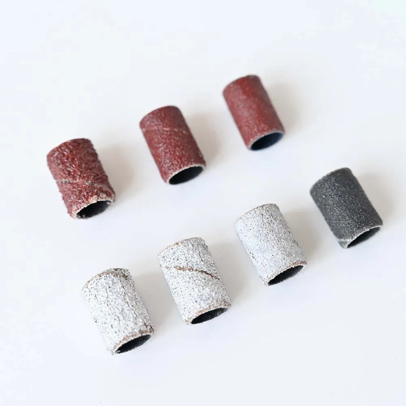 100Pcs/Box Nail Art Sanding Bands #80,#120,#180 Grit Sand Ring Bit For Electric Drill Machine Salon Manicure Pedicure Tool CT-03