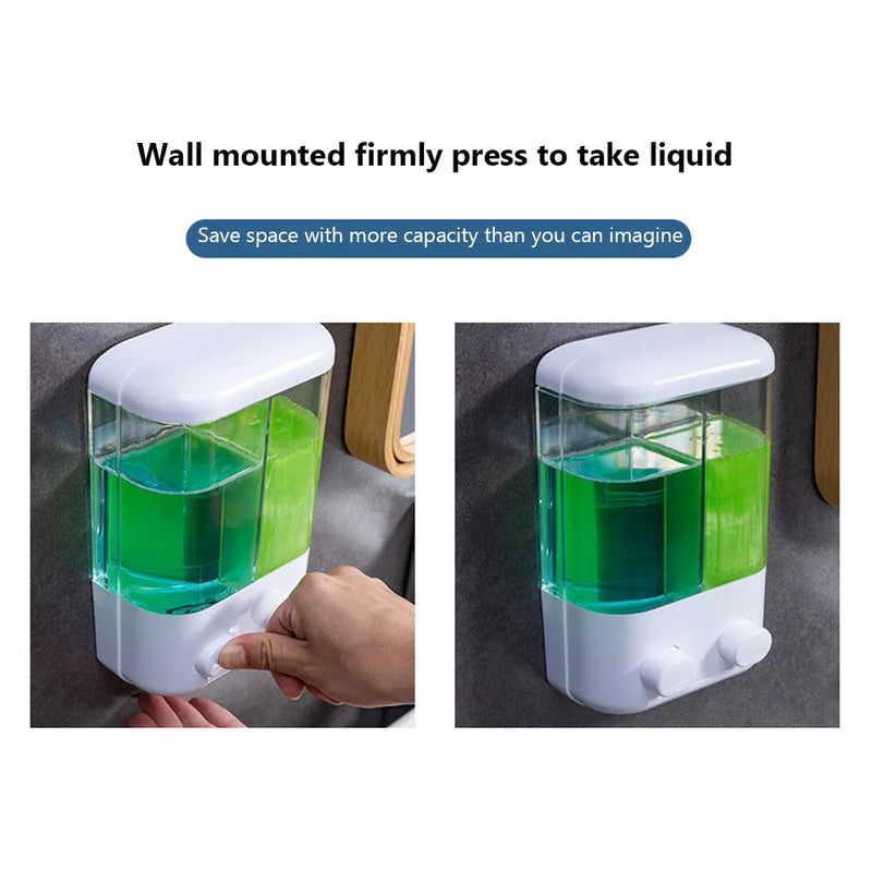 500ML Liquid Soap Pump Dispenser Wall Mount Shower Shampoo Lotion Container Hand Wash Soap Liquid Dispenser for Bathroom Kitchen