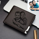 Personalized Photo Gift for for Father's Day Men Engraved Wallets Custom Picture Card Holder Gift for Dad Him