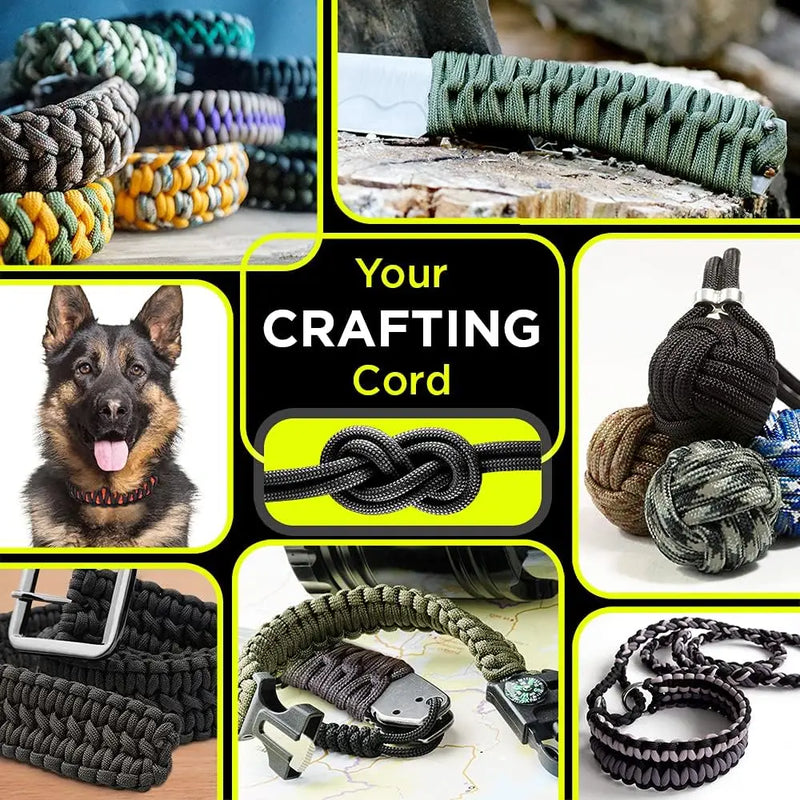 50/100m 650 Military Paracord 9 Strand 4mm Tactical Parachute Rope For DIY Making Lanyard Bracelet Dog Collar Tent Accessories