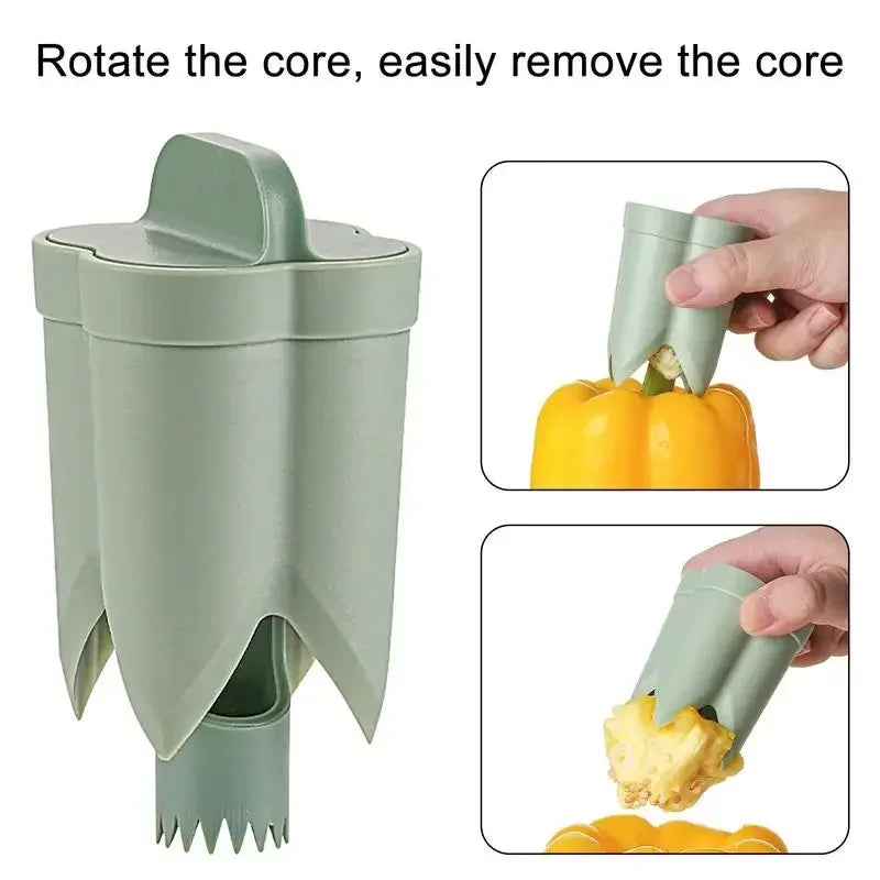 Pepper Corer Chili Seed Remover Twist Seed Bell Core Separator Cutter Jalapeno Peppers Cucumber Tomato Deseeder Kitchen Tool