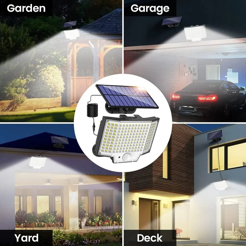 346/160 Solar Led Light Outdoor Waterproof with Motion Sensor Security Lighting Spotlights for Garden Path Garage Wall Lights