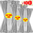 20/100pcs Stainless Steel Cable Ties Metal Zip Tie Straps for Exhaust Wrap Multi-Purpose Heavy Duty Self-locking Fastening Rings