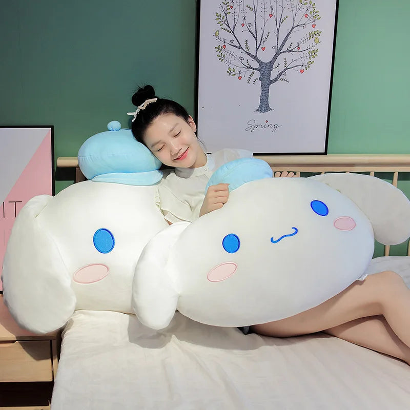 Cinnamoroll Large Size Sanrio Kawaii Plush Stuffed Toy Cartoon Big White Dog Cushion Sleep Pillow Doll Lover Girl Children Gifts