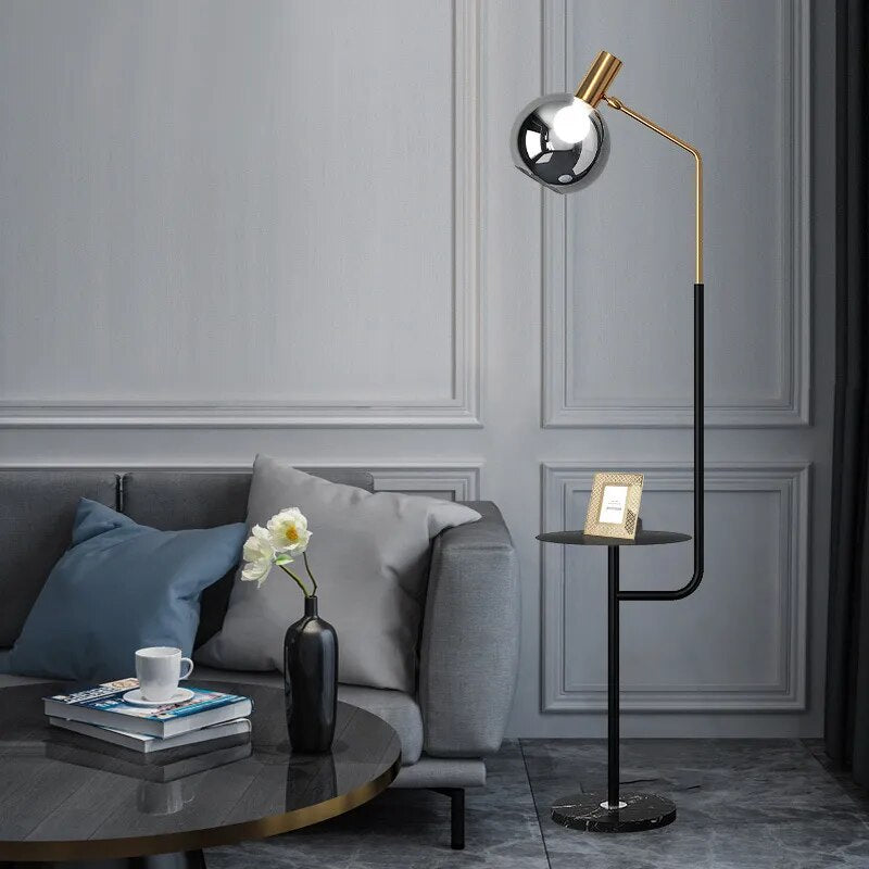 modern floor light luxury Nordic creative vertical ins glass coffee table LED floor lamp bedside lamp living room deco Fixtures