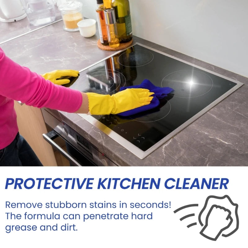 Kitchen Cleaning Powder Concentrated Heavy Oil Pollution Cleaner with Sponge Towel Gloves Household Degreasing Powder