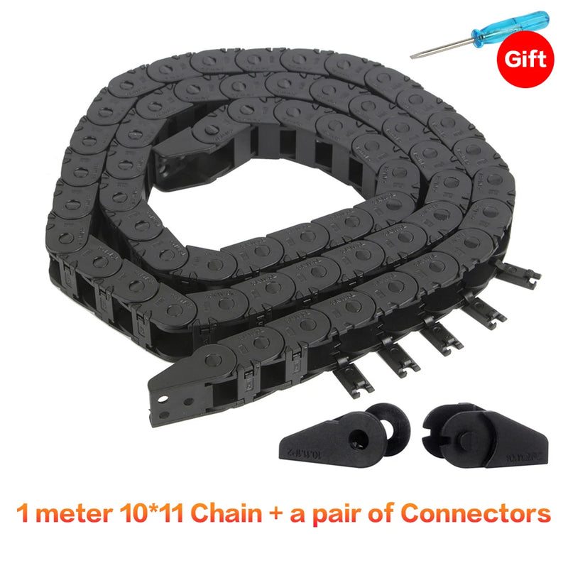 10*11mm Mini Energy Chain Nylon Drag Chain CNC 3D Printer Tank Chain 1m Long Nylon Cable For Automation Equipment 57 Links