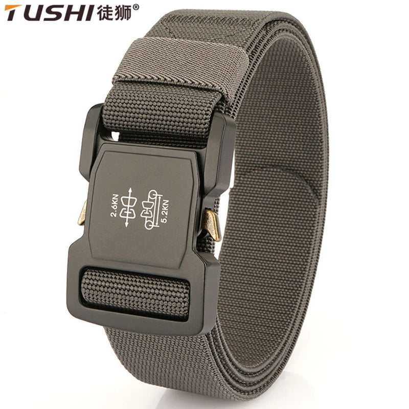 TUSHI New Men's Belt Outdoor Hunting Tactics Belt Multi functional Buckle Nylon Belt High Quality Marine Corps Canvas Belt