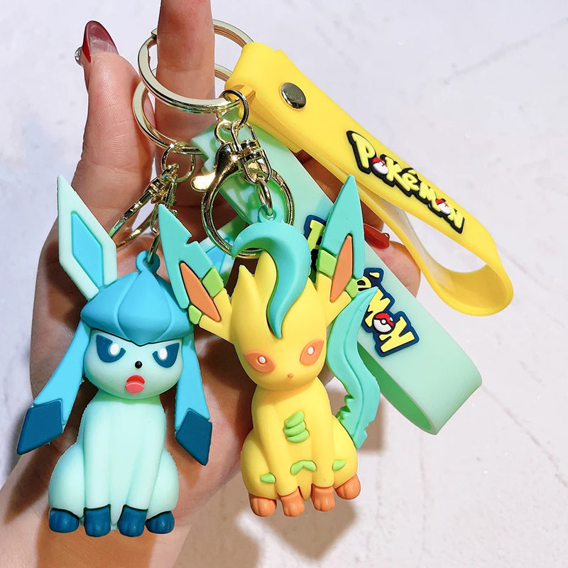 Pokemon Action Figure Pikachu Keychain Anime Cute Snorlax Eevee Backpack Pendant Doll Car Key Ring Ornaments Jewelry Kids Gifts