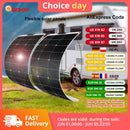 DOKIO 18V 200W Flexible Solar Panels 2PCS 100W Waterproof Monocrystalline Solar Panel Camping RV Home Charge 12V DFSP-100M