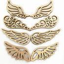 10Pcs Wooden Decor Angel Wings Hollow-Out Wood Chips Wing Patchs Diy Crafts Scrapbook Hand Made Decoration Accessories