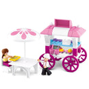 SLUBAN Girl Princess Royal Carriage Wagon Horse Racing Party Model Building Blocks Enlighten Action Figure Toys For Children