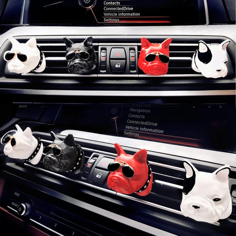 French Bulldog Car Air Freshener Outlet Air Vent Perfume Ornament Essential Oil Fragrance Scent Car Accessories