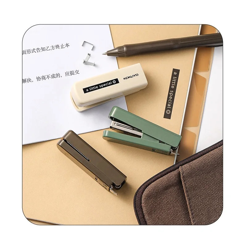 Kokuyo A Little Special Mini Stapler Set 1000pcs 10N Staples Portable Paper Binder Office Binding Tools School F7275