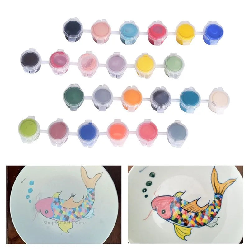 24 Colors/set Ceramic Painting Pigment Underglaze Color Jingdezhen Ceramic Painting Pigment Medium Temperature Baking Color