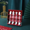 4pcs Christmas Decorations for Home 2023 Christmas Table Decor Stainless Coffee Spoons Xmas Gifts New Year 2024 Navidad Natal