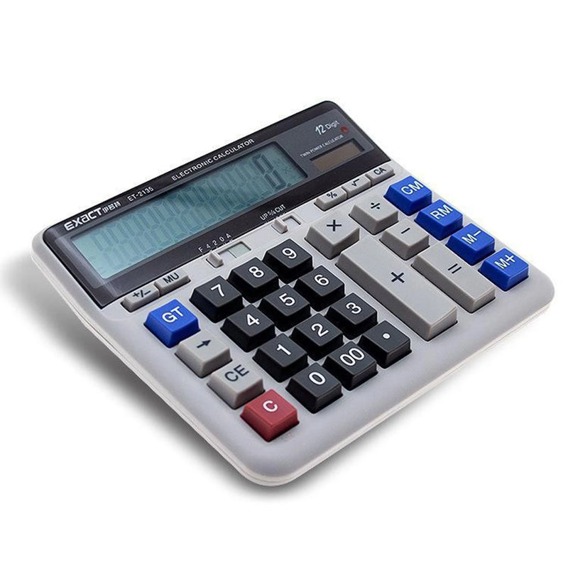 Large Computer Electronic Calculator Counter Solar & Battery Power 12 Digit Display Multi-functional Big Button for Business Off