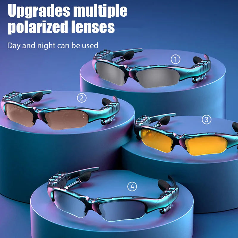 Sport Stereo Wireless Bluetooth 5.0 Headset Telephone Driving Sunglasses/mp3 Riding Eyes Glasses With colorful Sun lens