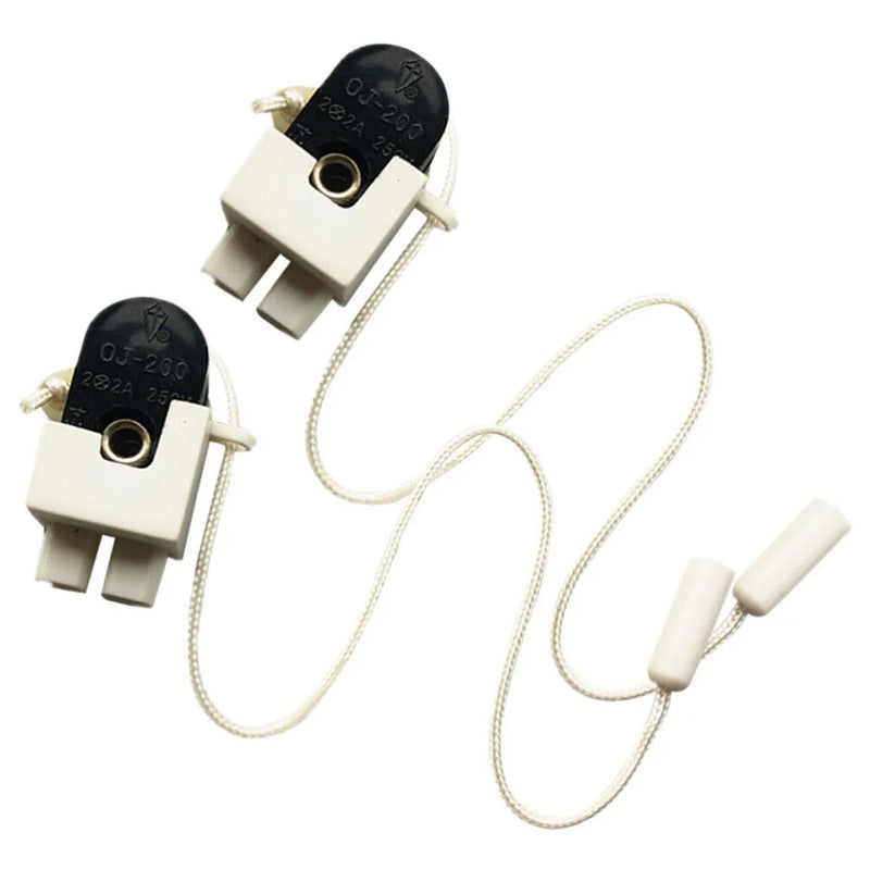 2 Pcs Repair Replacement Lamp Switches Cord-operated Switch For Office Single Pull Control Switch Eu Wall Led Lamp Light Cable