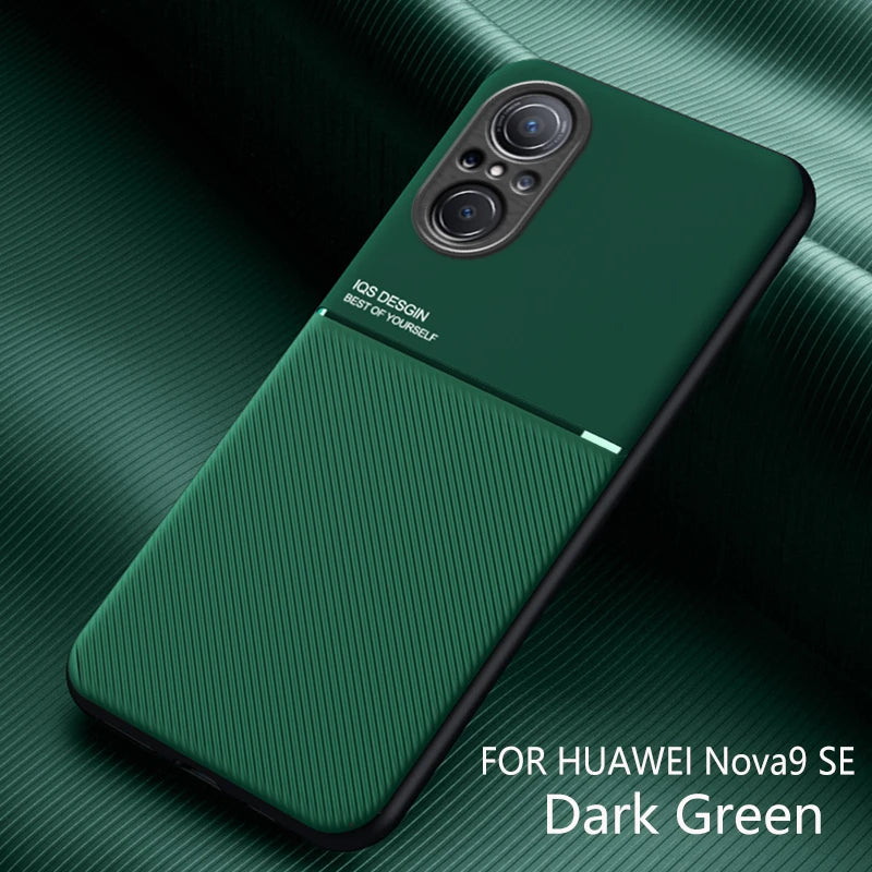 For Hauwei Nova 9 Case Leather Magnet Car Holde Phone Case For Huawei Nova 9 SE Huawey Nova9se Silicone Shockproof Back Cover