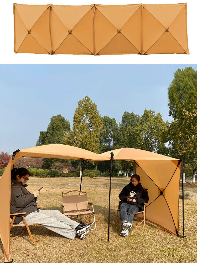 Folding Camping Windscreen Shelter Outdoor Canopy tent Windproof Shield Waterproof Awining Tent Sunshade Large Shade Sidewall