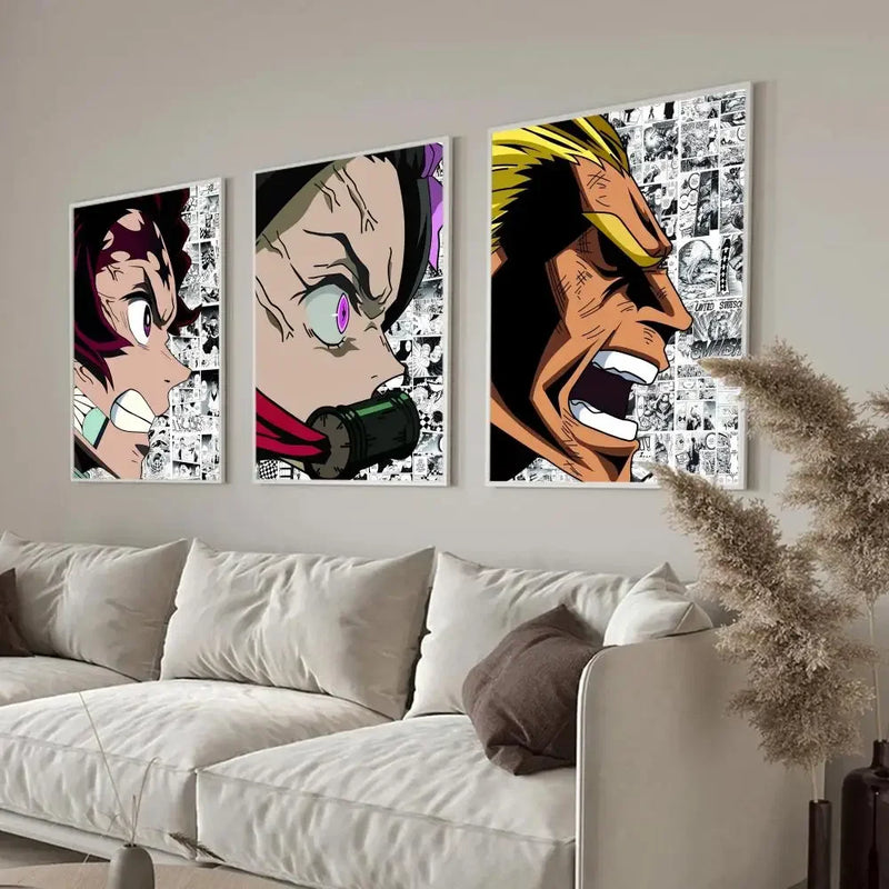 1PC Classic Japanese Anime ONE PIECE Print Poster Paper Waterproof HD Sticker Bedroom Entrance Home Living Room Bar Wall Decor