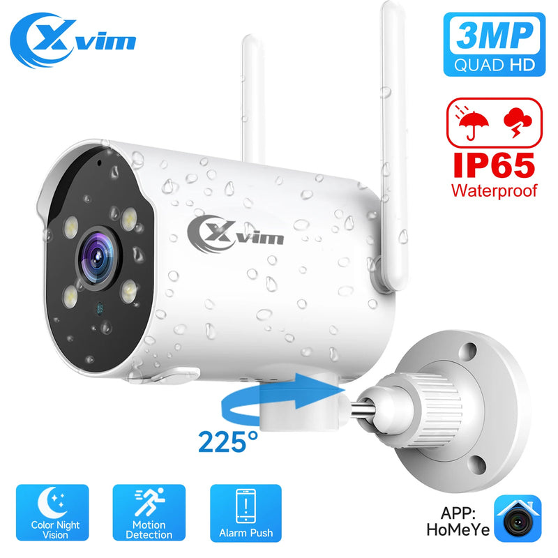 XVIM 3MP Security Camera Home Security Protection Night Vision Motion Detection Outdoor Wireless PTZ Wifi Surveillance Camera