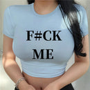 Funny Print Crop Top Women T-shirts 2024 Fashion Casual Women Crop Tops Summer Retro Sexy E-girl Baby Tee Streetwear Y2k Clothes