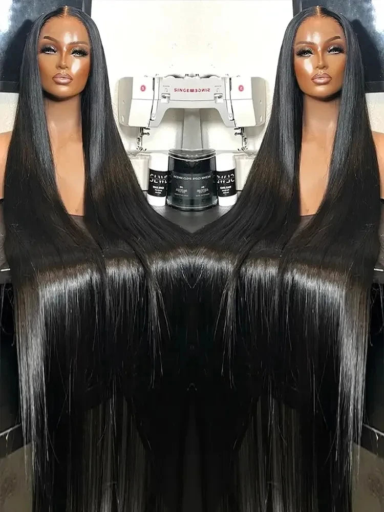 Bone Straight 13x4 13X6 HD Transparent Lace Frontal Wigs For Women 5X5 7x5 Glueless Closure Ready To Wear Human Hair Wig on Sale