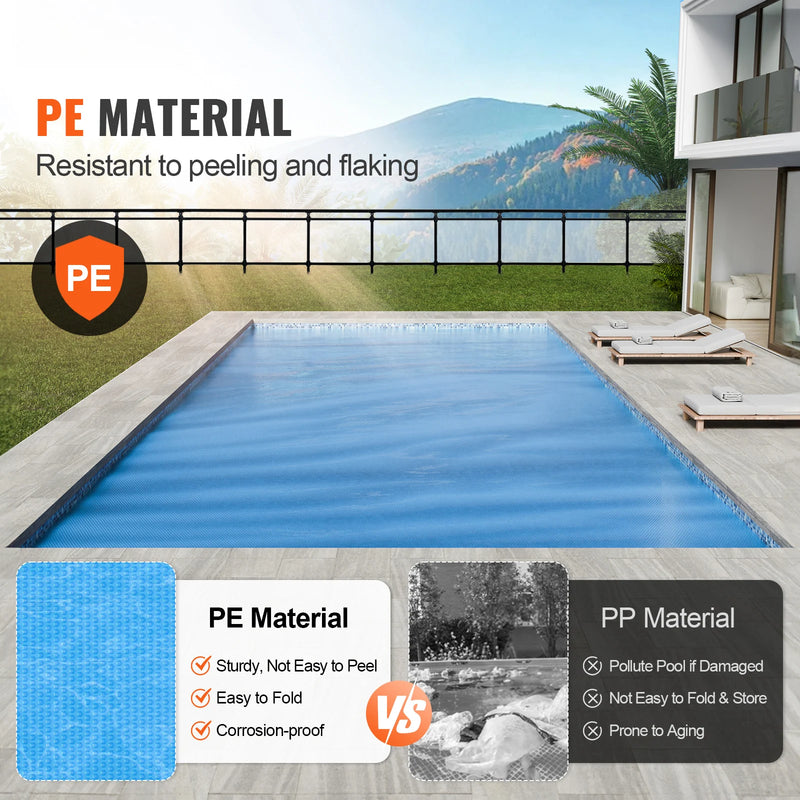 SucceBuy Solar Pool Cover Rectangle Solar Blanket for Pools Inground Above Ground Swimming Pool Solar Cover 12 mil Solar Covers