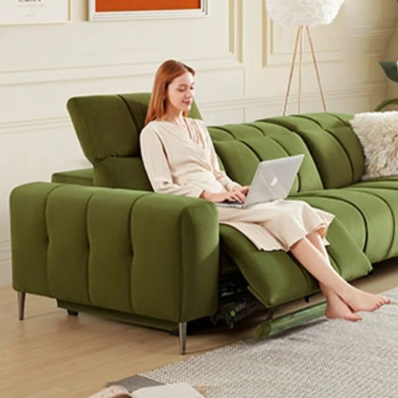 Ottoman Velvet Green Sofa Relax Double Europe Plush Modern Sofa Smart Electric Muebles Para Salas Modernos Home Furniture