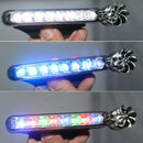 Car LED DayTime Lighting Headlight White/blue Light Wind Powered 8 LED Rotation Fan Led Lights For Car