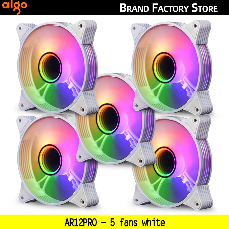 Aigo AR12PRO white Computer Case fan ventoinha PC 120mm rgb fan 4pin PWM Cooling fan 3pin5v Unlimited space argb 12cm ventilador