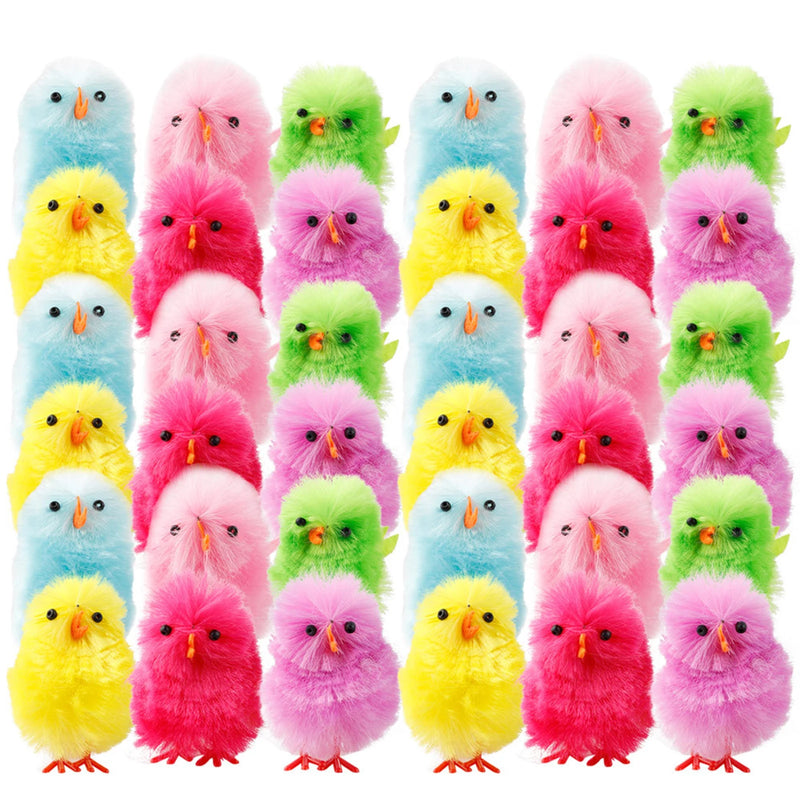 36Pcs Easter Chick, Small Soft Chick Novelty Chick Toys Plush Stuffed Animal for Party Favor, DIY Easter Bonnet Decorations