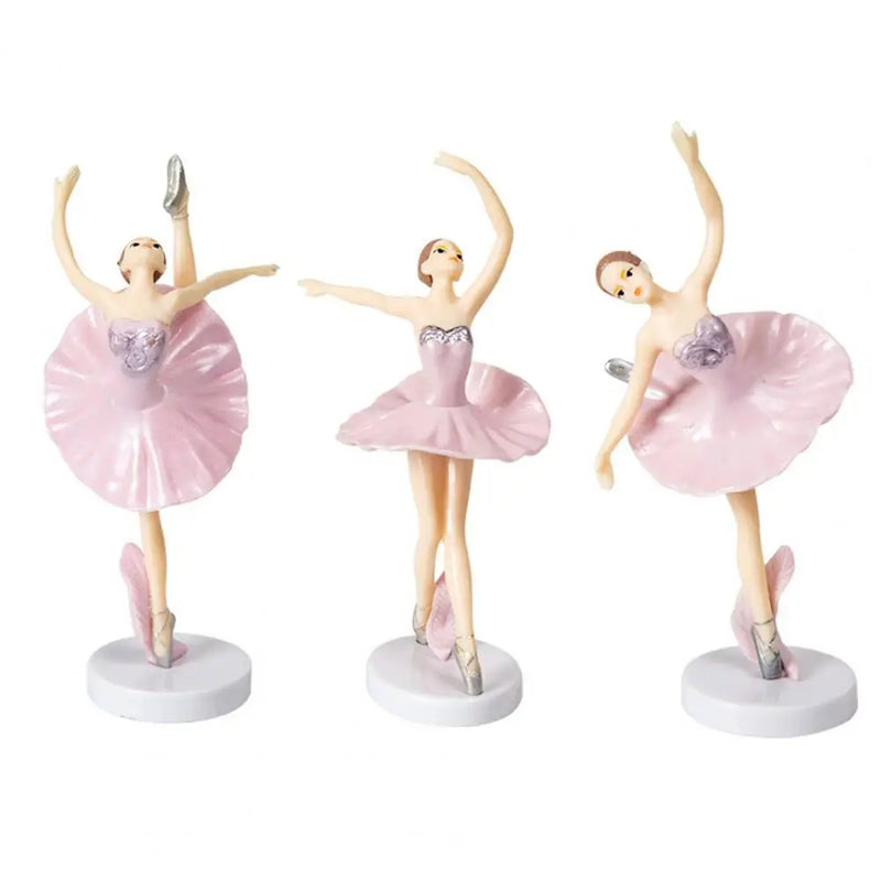 3Pcs/Set Cake Decoration Ballerina Girl Figurines with Base Plastic Dancing Ballerina Girl Figurine Cake Toppers