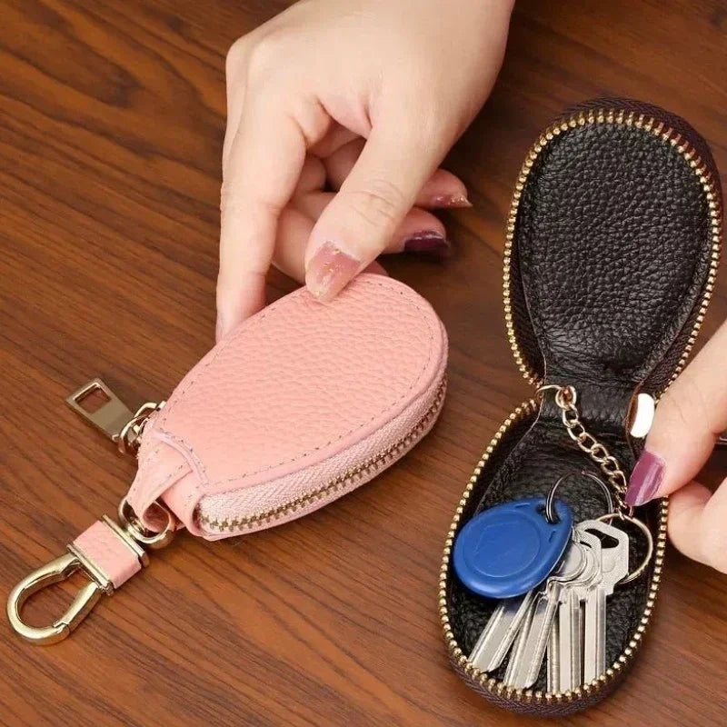 1Pc Car Key Wallets Women Couples Zipper Door Keys Storage Mini Portable Multi-function Simple Solid Protection Classic Unisex