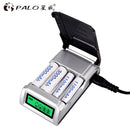 PALO 4/8 Slot 1.2V Smart Battery Charger LCD Display for AA AAA NiCd NiMh Rechargeable Battery LR03 LR06 Batteries Fast Charging
