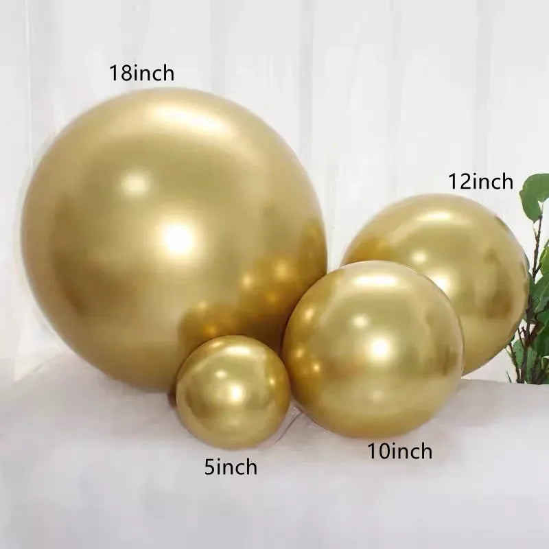 5/10/12/18 Inch Metallic Balloon Chrome Mermaid Theme Metal Air Latex Balloons Wedding Birthday Party Decoration Baby Shower