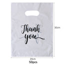 100/50/10Pcs Thank You Gift Bags Wedding Birthday Guest Gift Wrap Plastic Shop Bags Small Business Candy Pastry Store Packaging