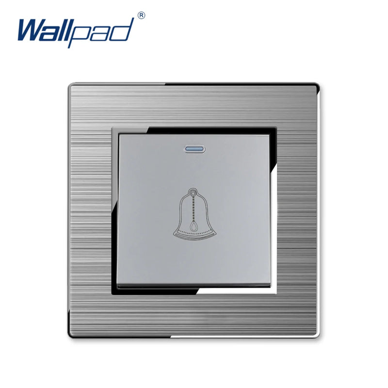 Light Switch Doorbell Reset New Arrival Stainless Steel Panel With Silver Border Wallpad Push Button Wall Switch 16A AC110-250V