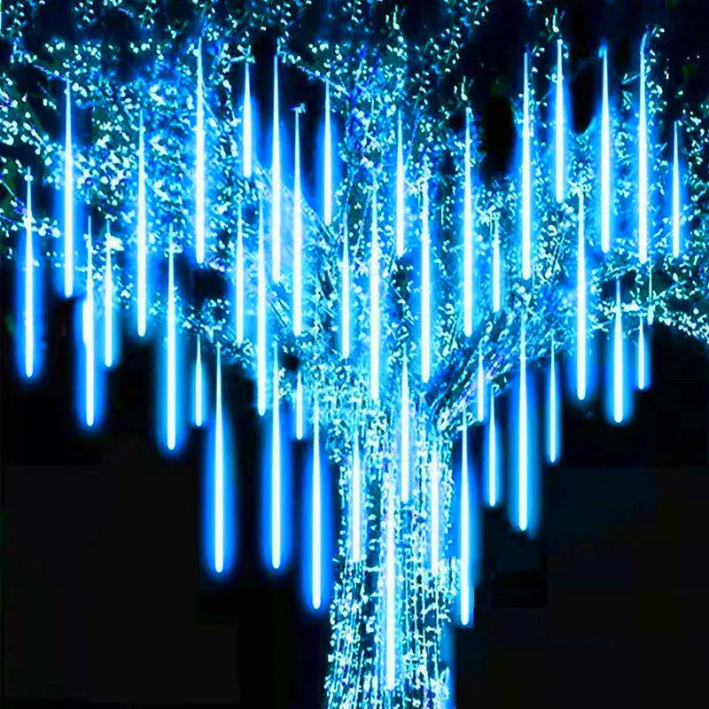 8 Tubes Meteor Shower Led String Fairy Lights Garlands Christmas Tree Lights Outdoor Wedding Garden Street Curtain Lights Decor