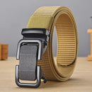Men's Belt Automatic Metal Buckle Imitation Nylon Webbing Outdoor Work Belt Toothless Automatic Buckle Casual Sports Canvas Belt