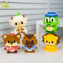 HUIQIBAO Mini Cute Anima Micro Building Blocks 3D Diamond Model LION Bricks DIY City Construction Toys for Children Kids Gift